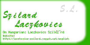 szilard laczkovics business card